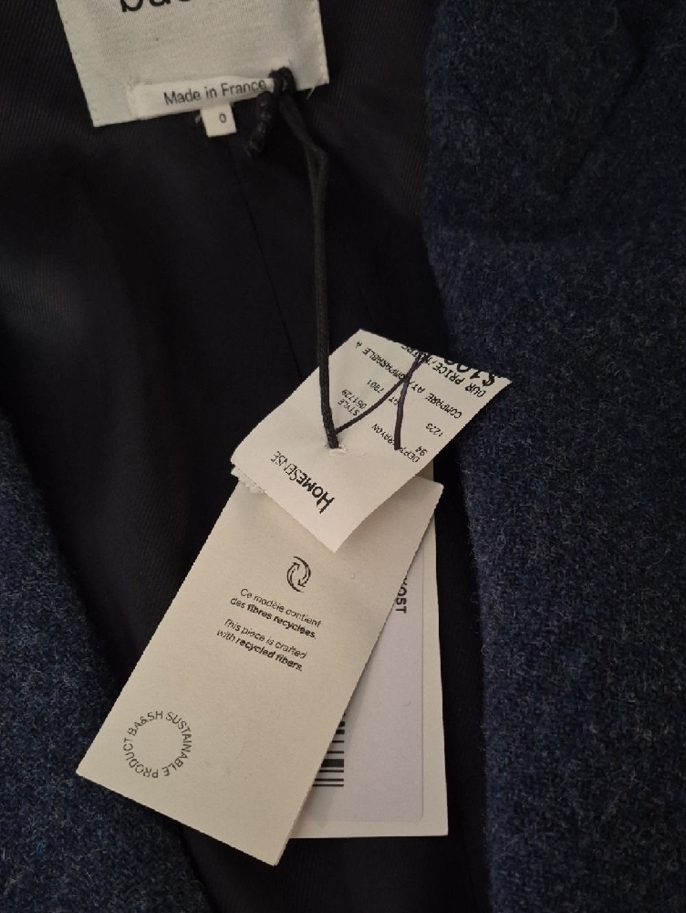 ba&sh Navy Single-Button Long Blazer - Picture 4 of 9